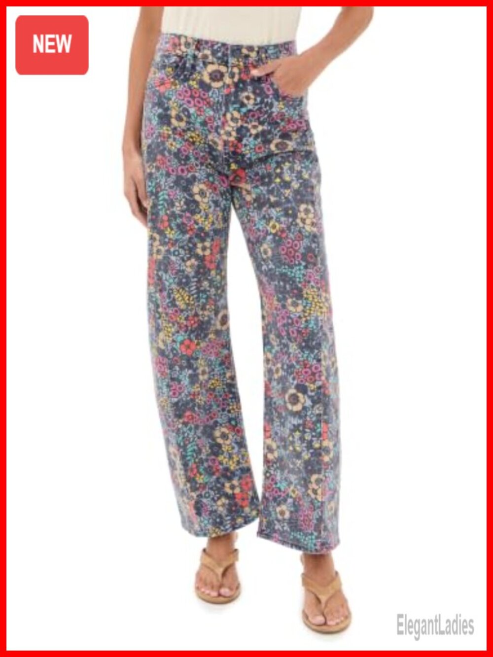 High Rise Flare Wide Leg Jeans Mid Weight Denim 5 Pocket